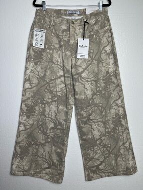 Refrain Los Angeles Camouflage Printed Wide Leg Pants Size 11/30 NWT